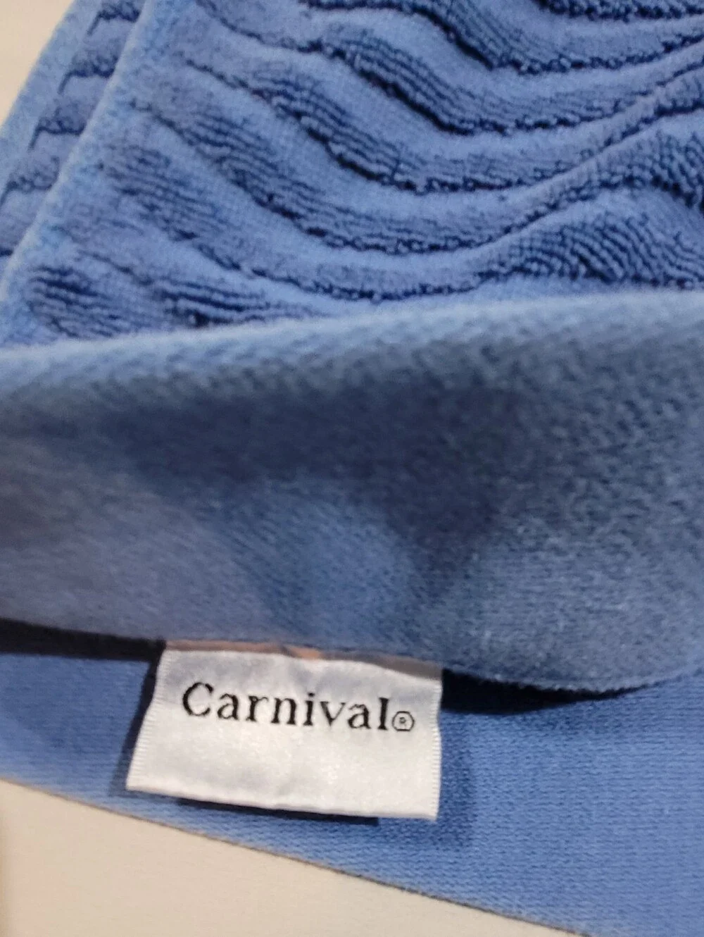 Blue Swim Beach Towel Embroidered Carnival Logo